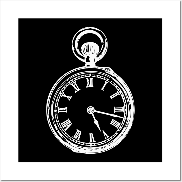 White Vintage Pocket Watch Wall Art by Vintage Boutique